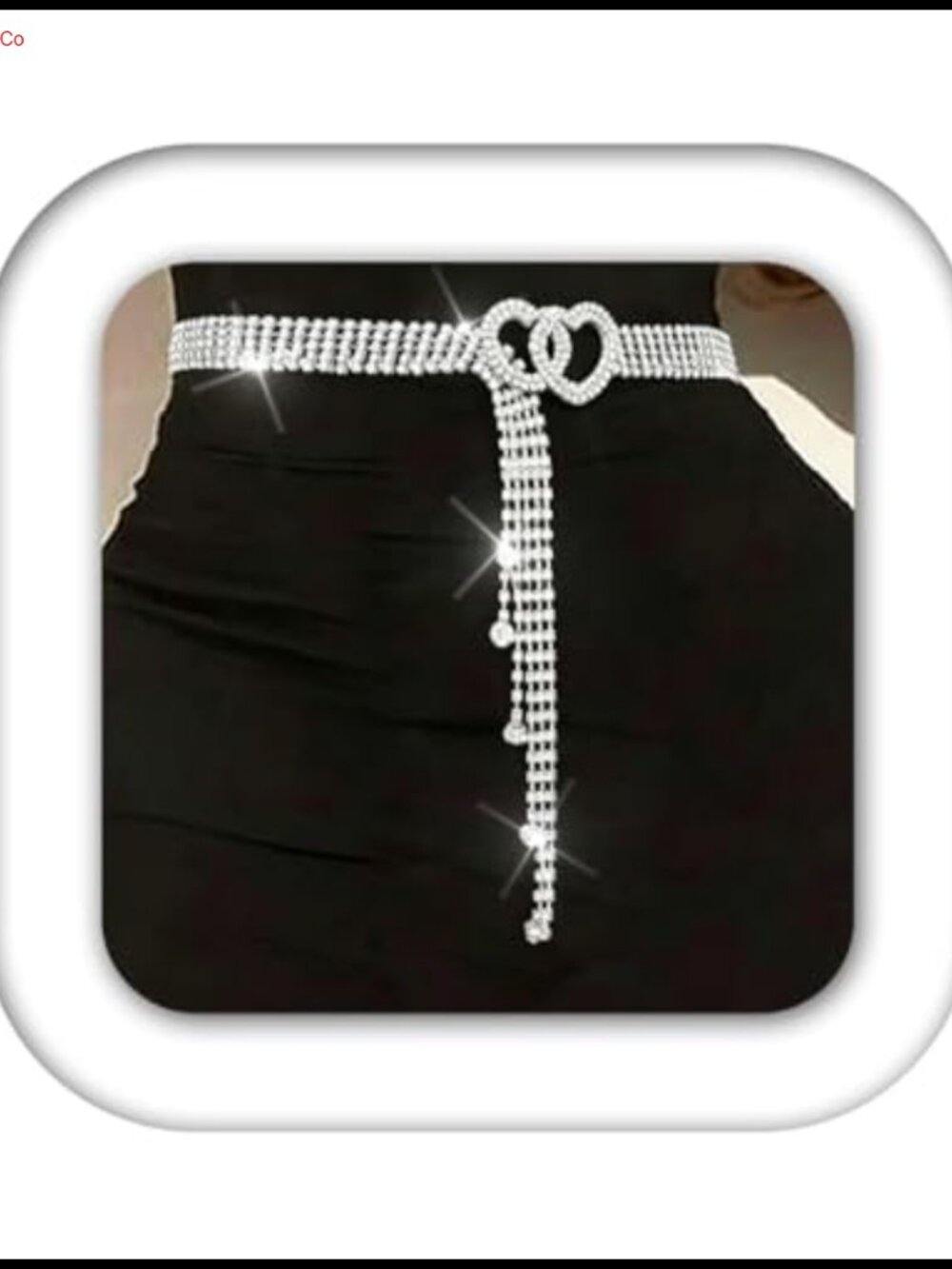 Rhinestone Crystal Chain Belt Sparkly Waist Accessory for Women Dress Wedding